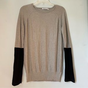 T by Alexander Wang Grey Black Colorblock Sweater